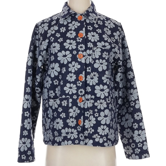 Big Bud Press Work Jacket Lazy Daisy Jacquard Blue Size XXS